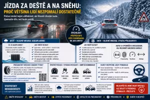 Aquaplaning: Jízda za deště a na sněhu: Proč většina řidičů nezpomalí včas