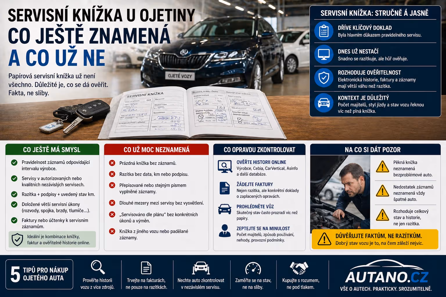 Servisní knížka u ojetiny: co ještě znamená a co už ne