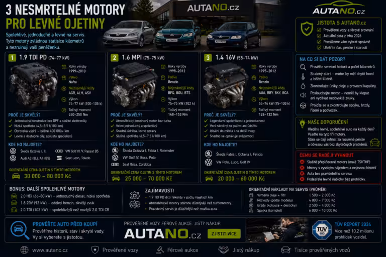 Nákup: 3 nesmrtelné motory pro levné ojetiny