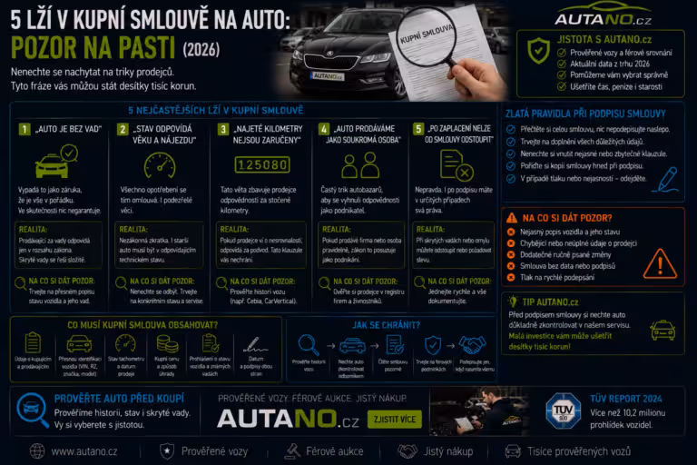 Finance: 5 lží v kupní smlouvě na auto: Pozor na pasti!