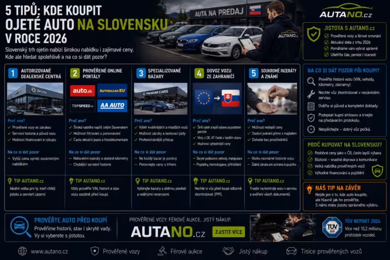 Finance: 5 tipů: Kde koupit ojeté auto na Slovensku v roce 2026