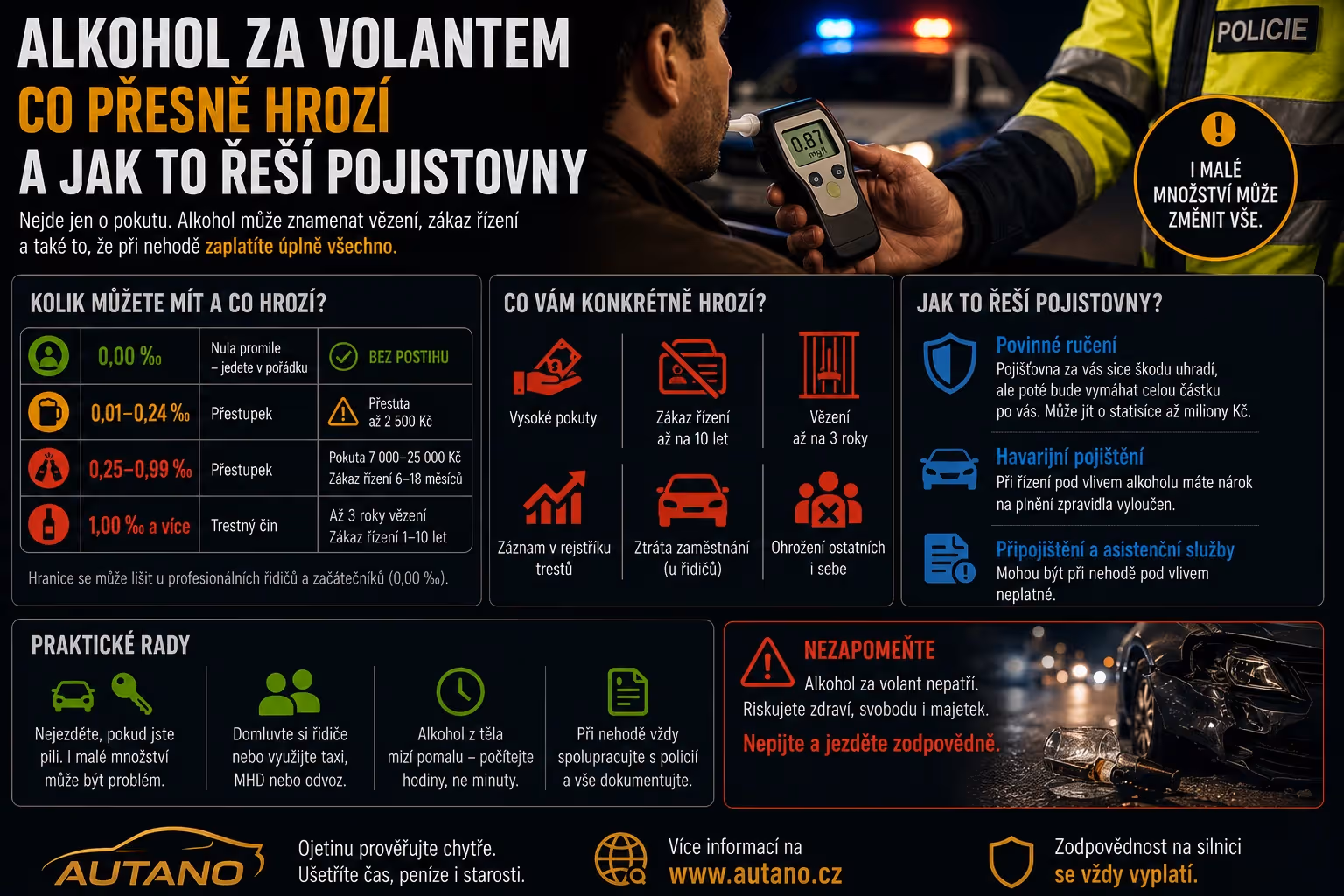 Bezpečnost: Alkohol za volantem: Co přesně hrozí a jak to řeší pojišťovny