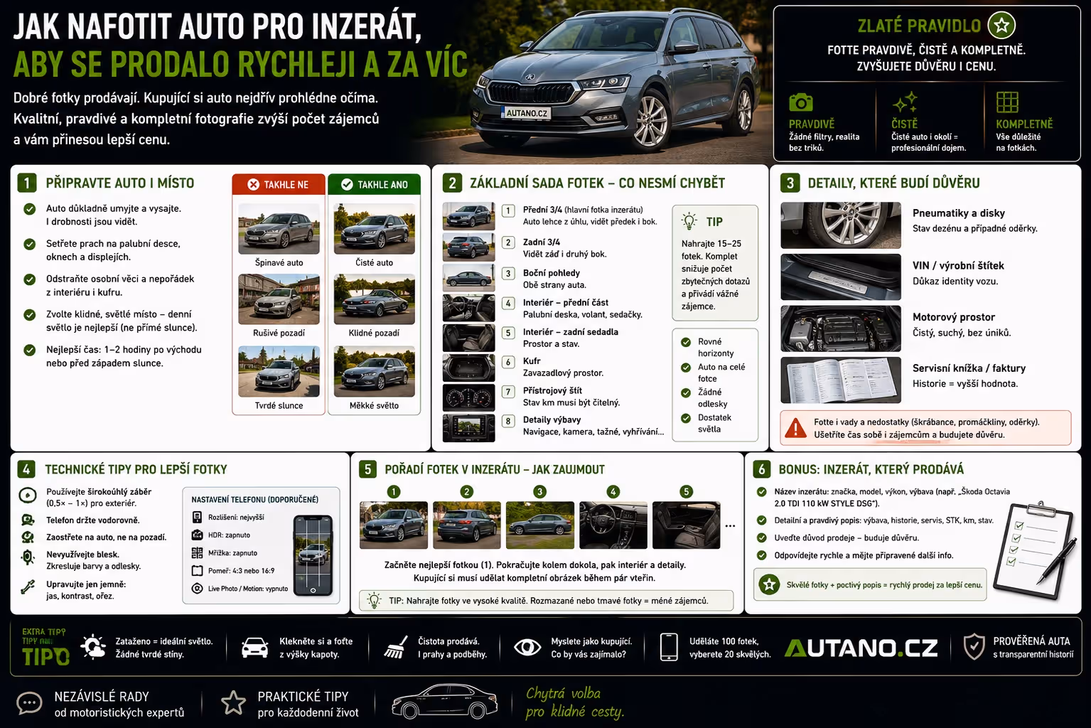 Jak nafotit auto pro inzerát, aby se prodalo rychleji a za víc