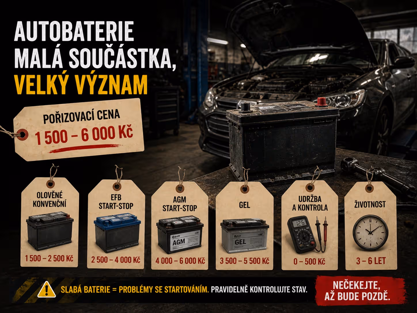 Autobaterie: malá krabice, bez které se moderní auto ani neprobudí