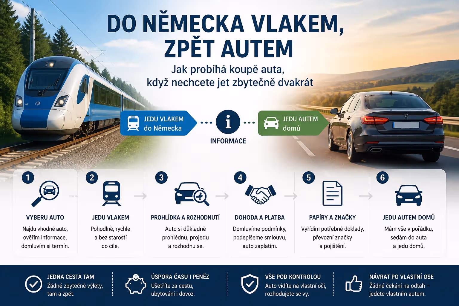 Do Německa vlakem, zpět autem: jak probíhá koupě auta, když nechcete jet zbytečně dvakrát