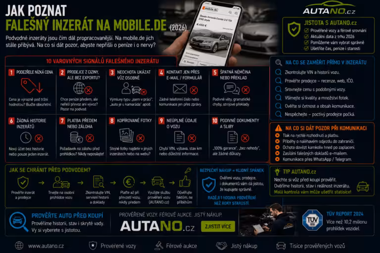 Bezpečnost: Jak poznat falešný inzerát na mobile.de?