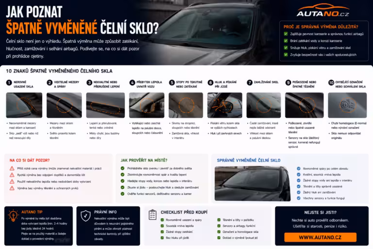 Bezpečnost: Jak poznat špatně vyměněné čelní sklo?