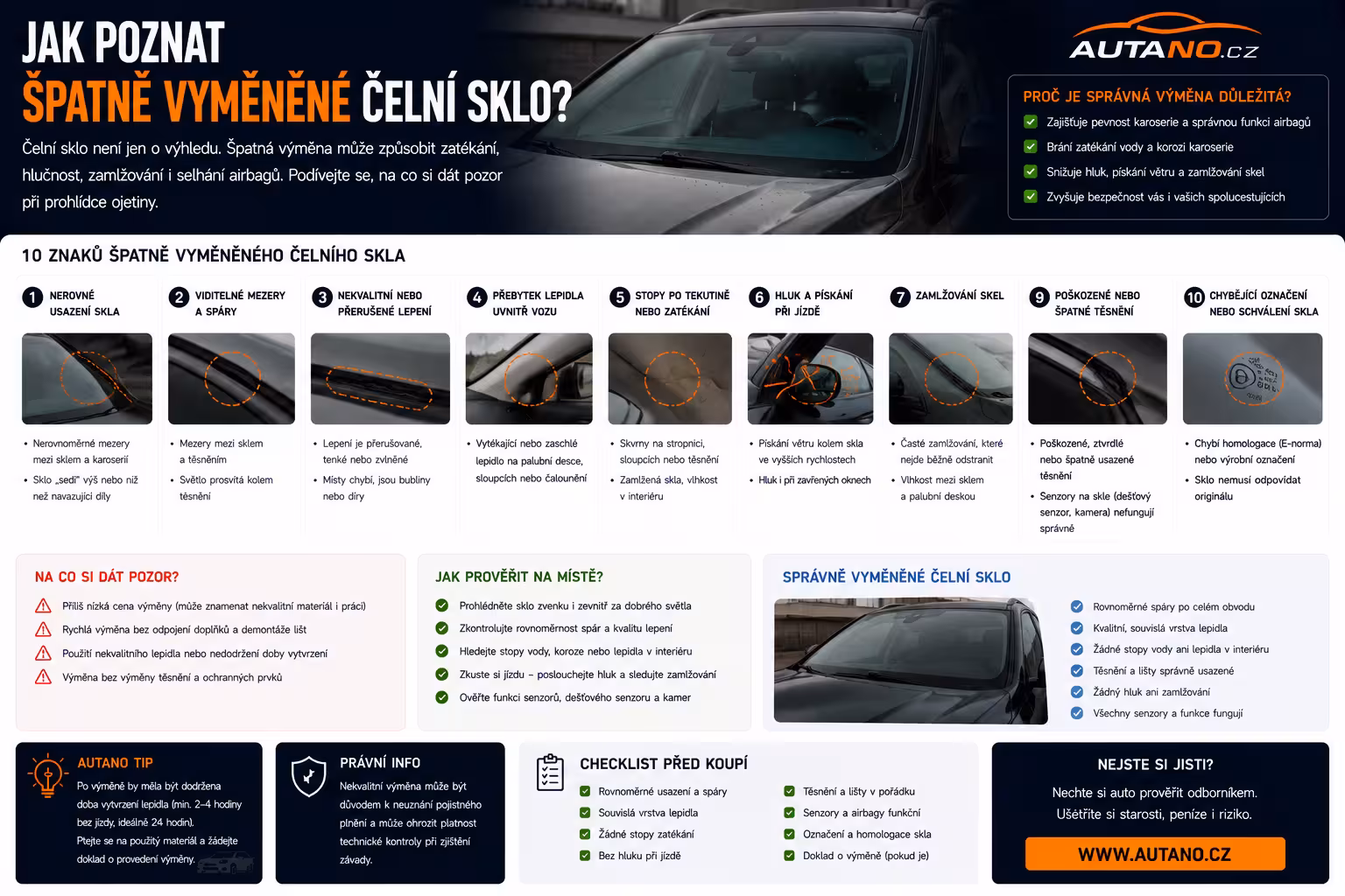 Špatně vyměněné čelní sklo: Jak poznat, že vám do auta teče nebo hrozí koroze?