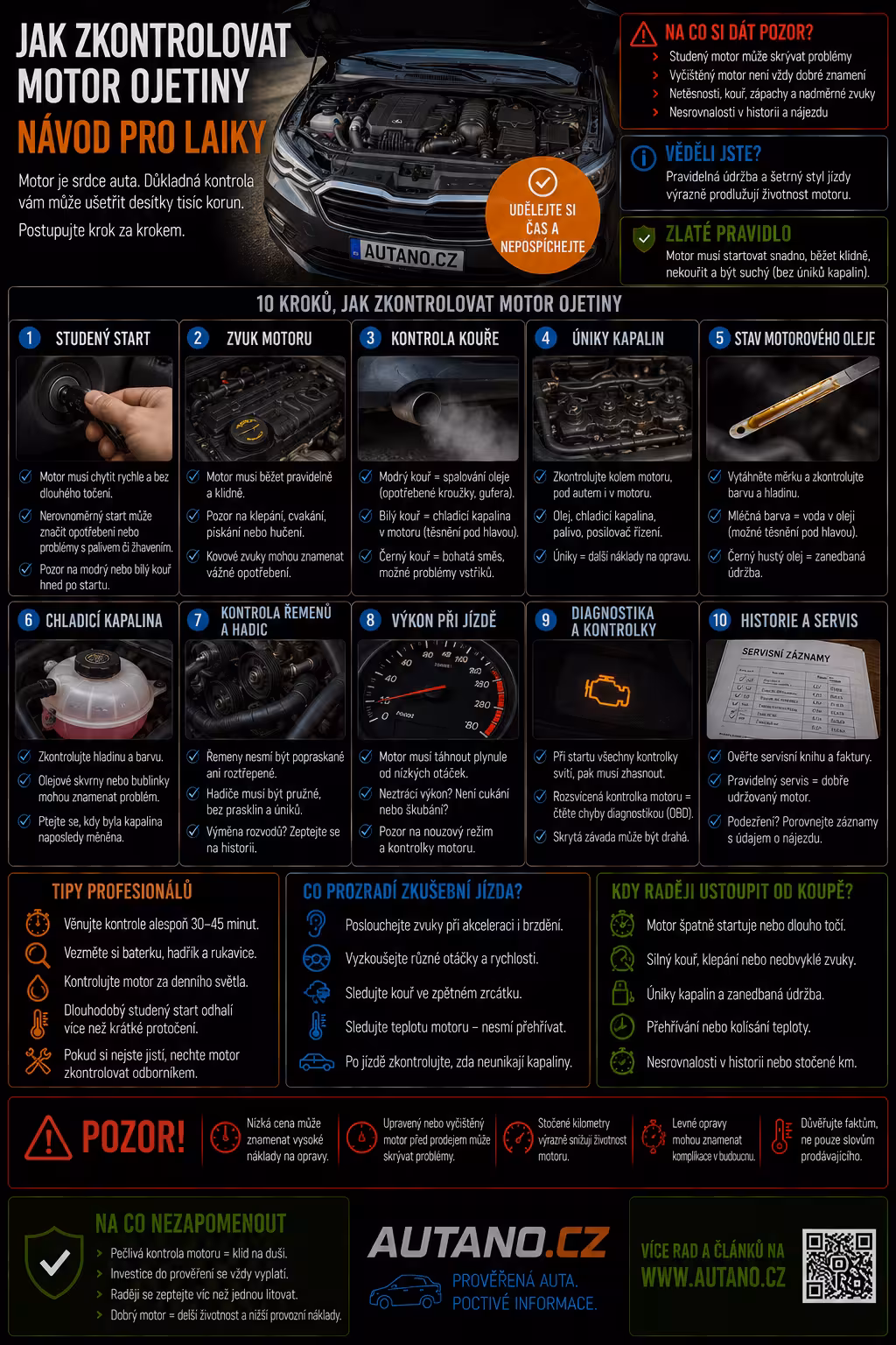 Kontrola ojetiny: Co musíte vidět pod kapotou, než vytáhnete peníze