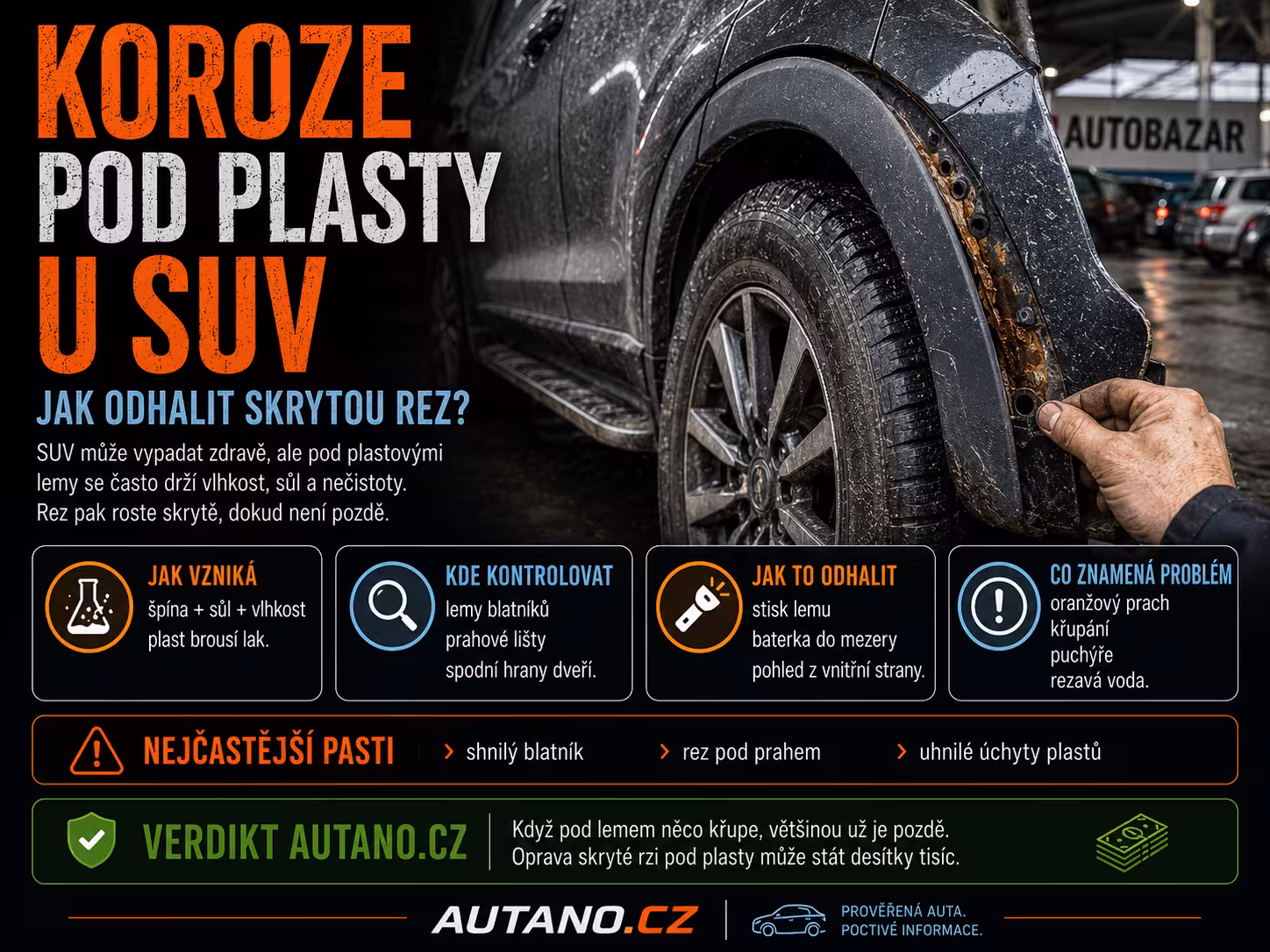 Koroze pod plastovými kryty: Skrytý nepřítel SUV, kterého v bazaru neuvidíte