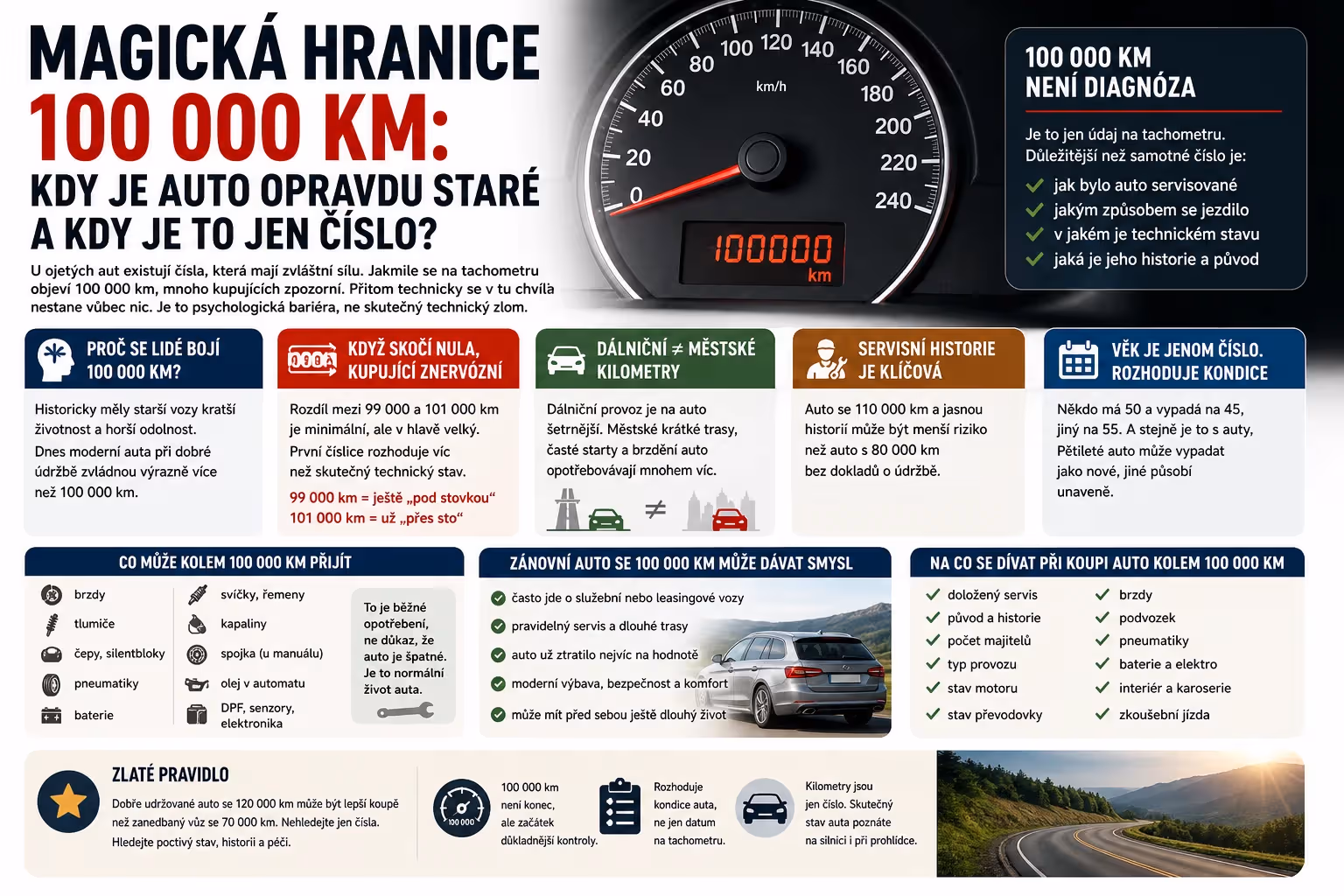 ojetiny: Magická hranice 100 000 km: kdy je auto staré a kdy rozhoduje stav
