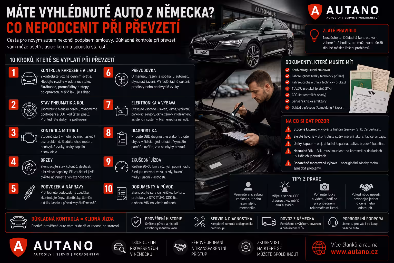 Máte vyhlédnuté auto z Německa? Na co se zaměřit při fyzické přejímce