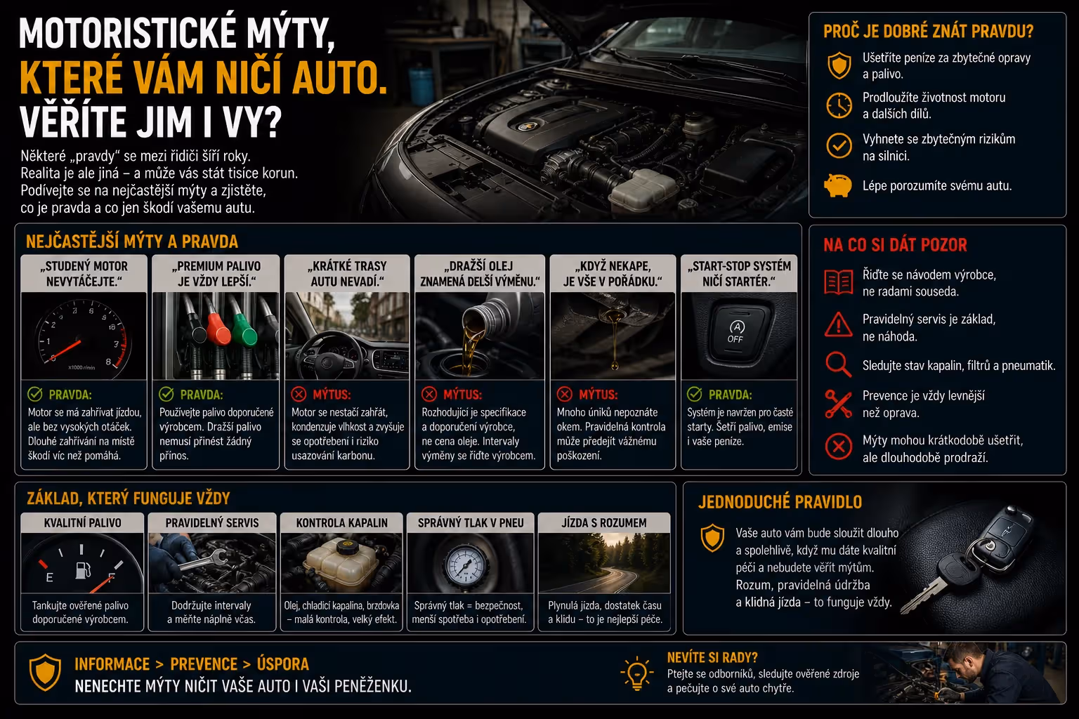 Motoristické mýty, které vám ničí auto: Věříte jim i vy?
