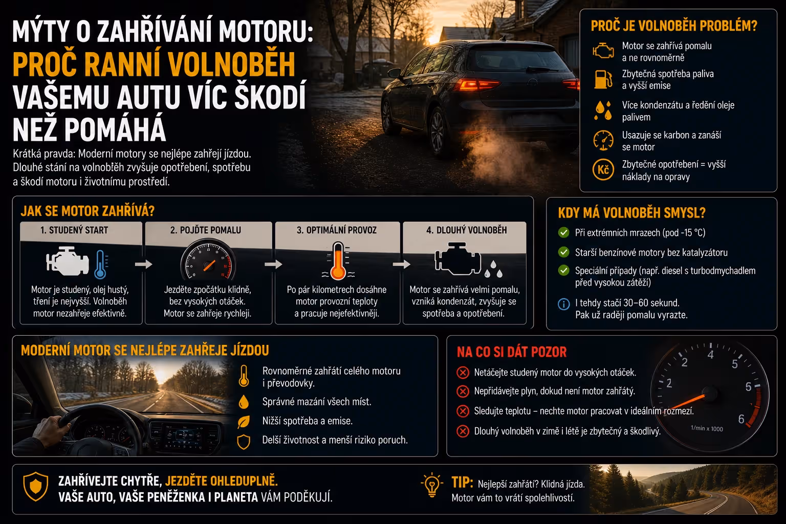 Bezpečnost: Zahřívání motoru v zimě: Proč volnoběh autu škodí?