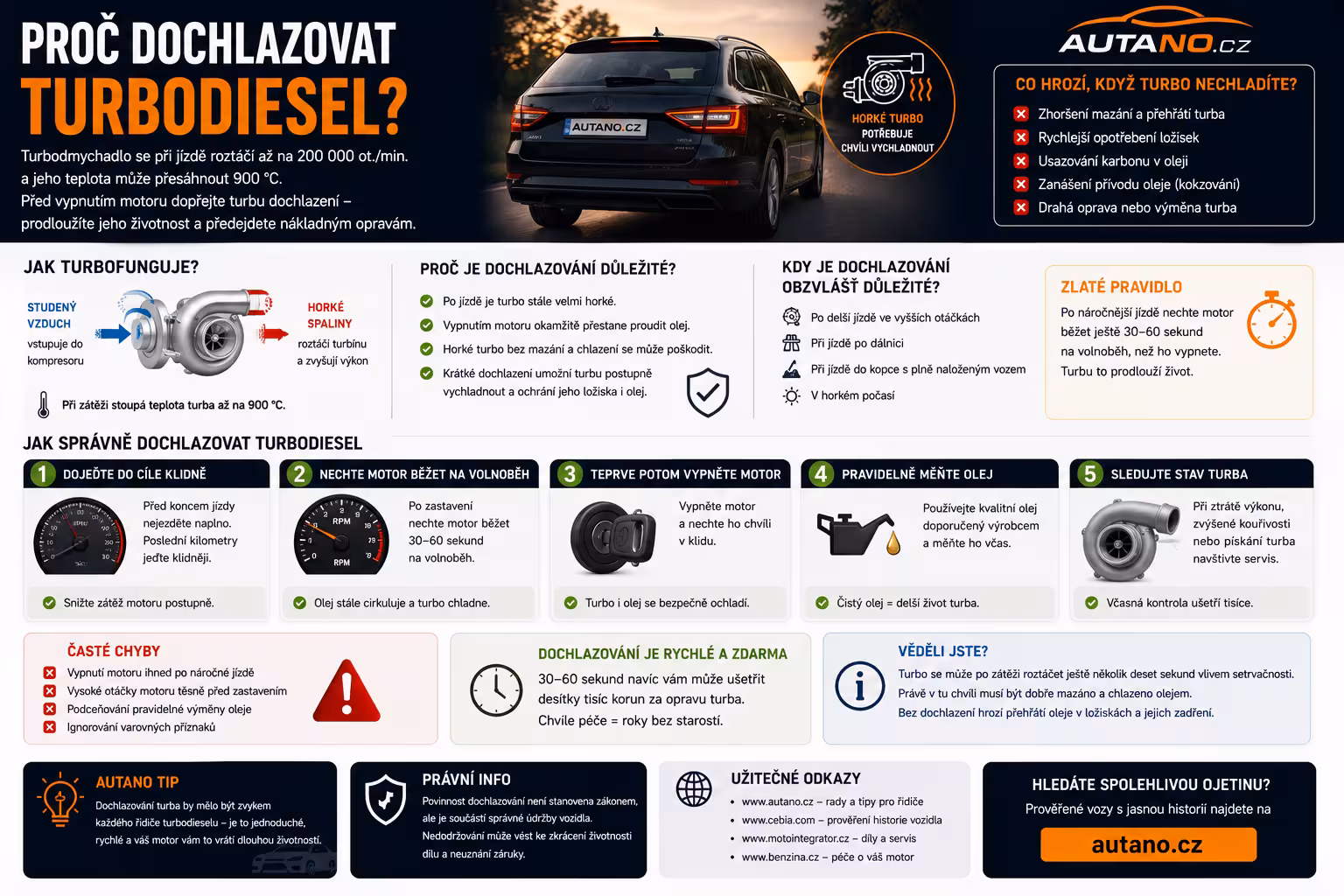 Proč turbodiesel potřebuje „dojezd“: Jedna minuta, která šetří desítky tisíc