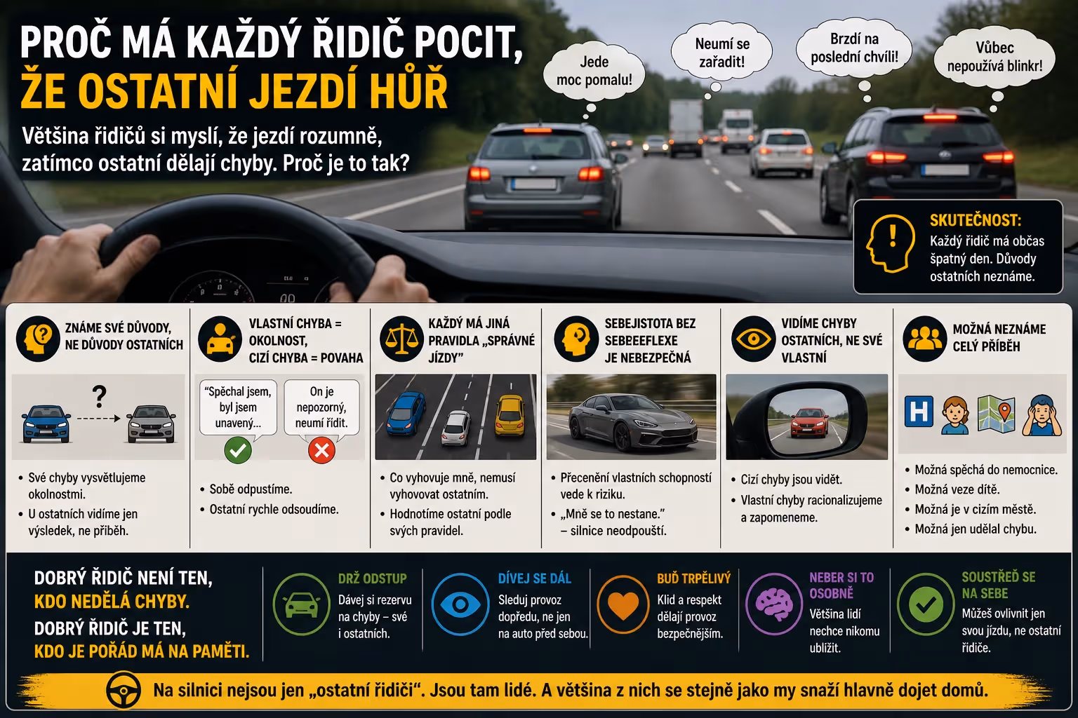 Proč má každý řidič pocit, že ostatní jezdí hůř