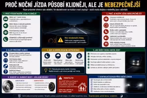 Bezpečnost: Proč je noční jízda klidnější, ale nebezpečnější