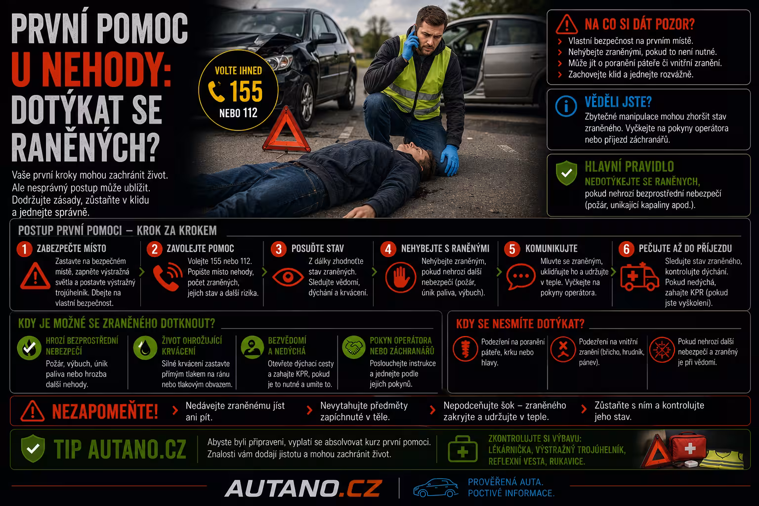 Svědkem u dopravní nehody: Máte pomáhat aktivně, nebo jen volat pomoc?