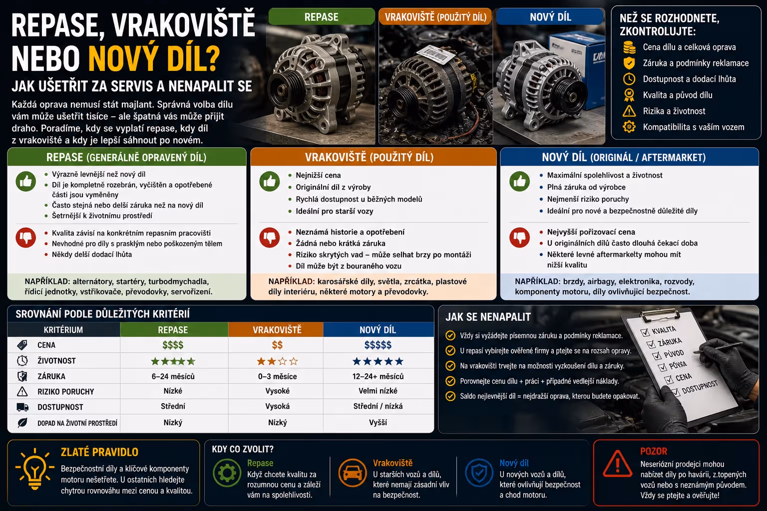 Finance: Repase, vrakoviště, nebo nový díl? Jak ušetřit za servis