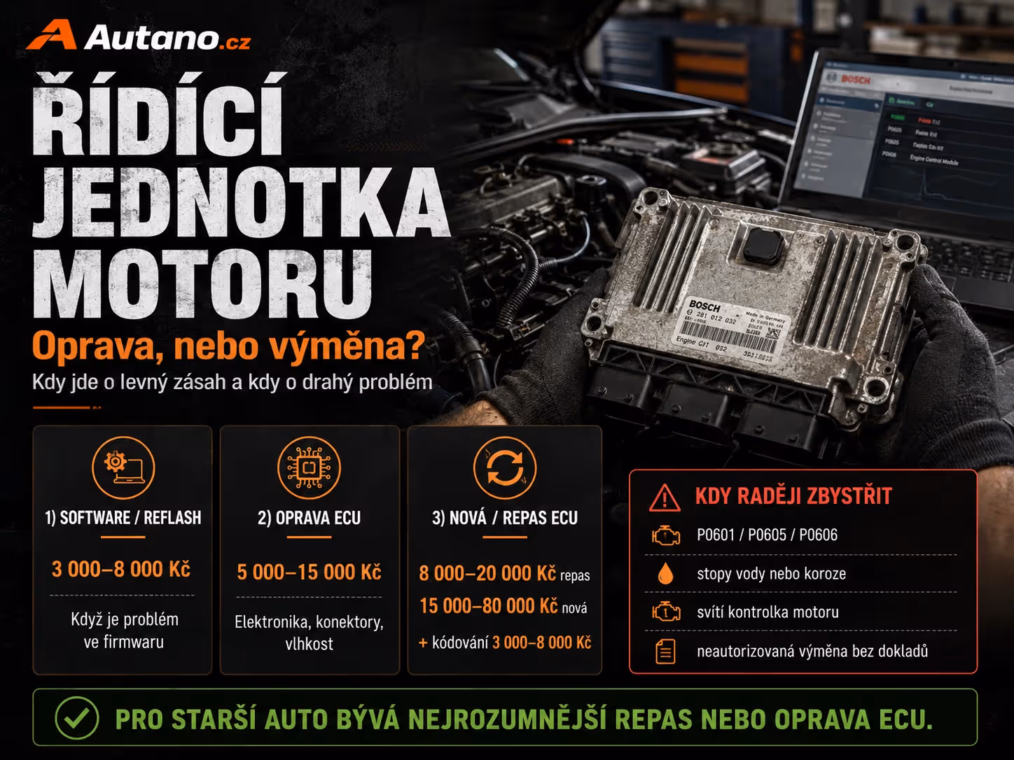 Řídící jednotka motoru: Kdy ji opravit a kdy raději utéct