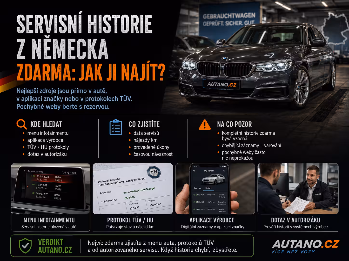 Kde najít historii servisních záznamů německého auta zdarma?