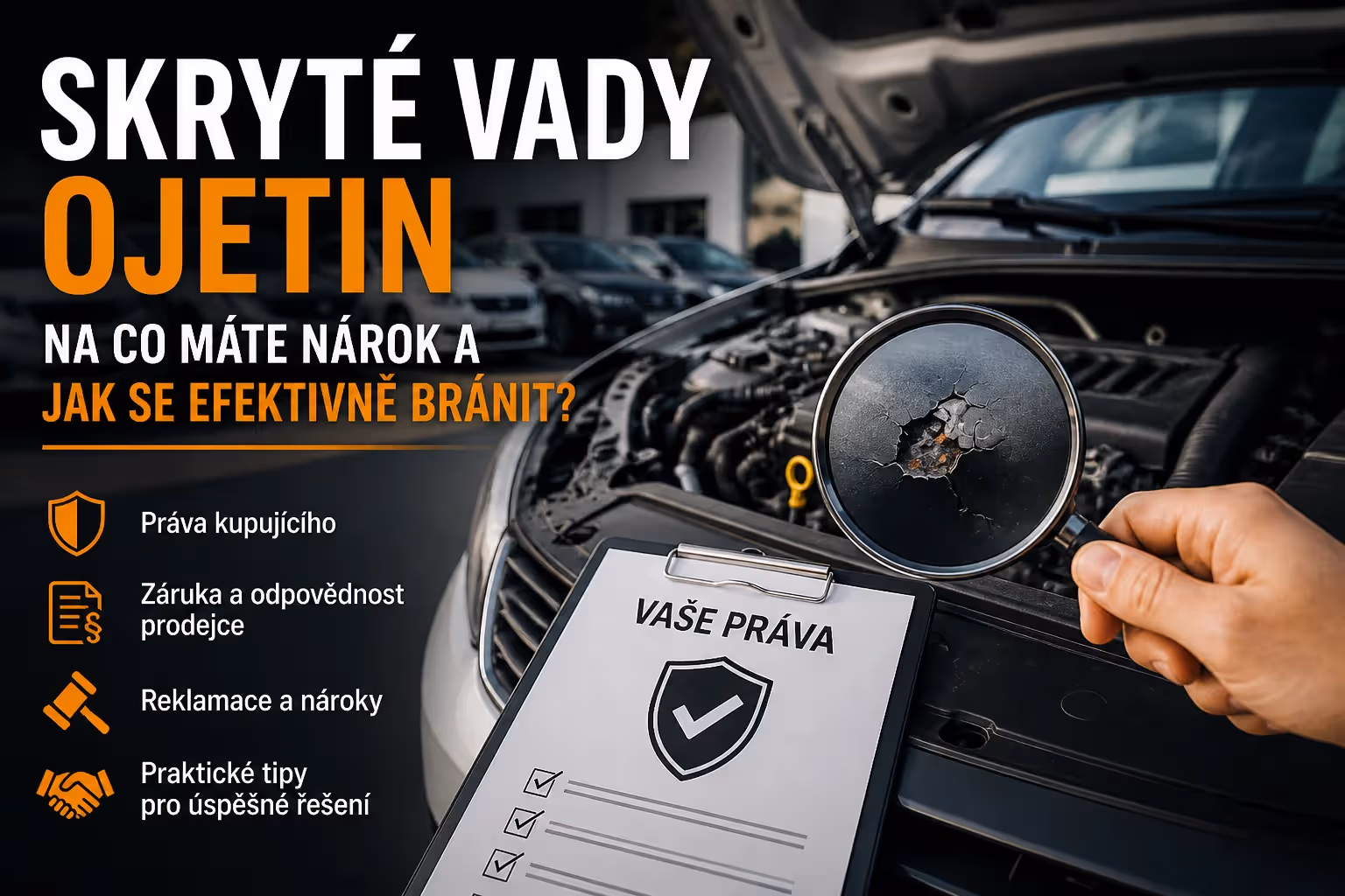 Skryté vady ojetin: Na co máte nárok a jak se efektivně bránit?
