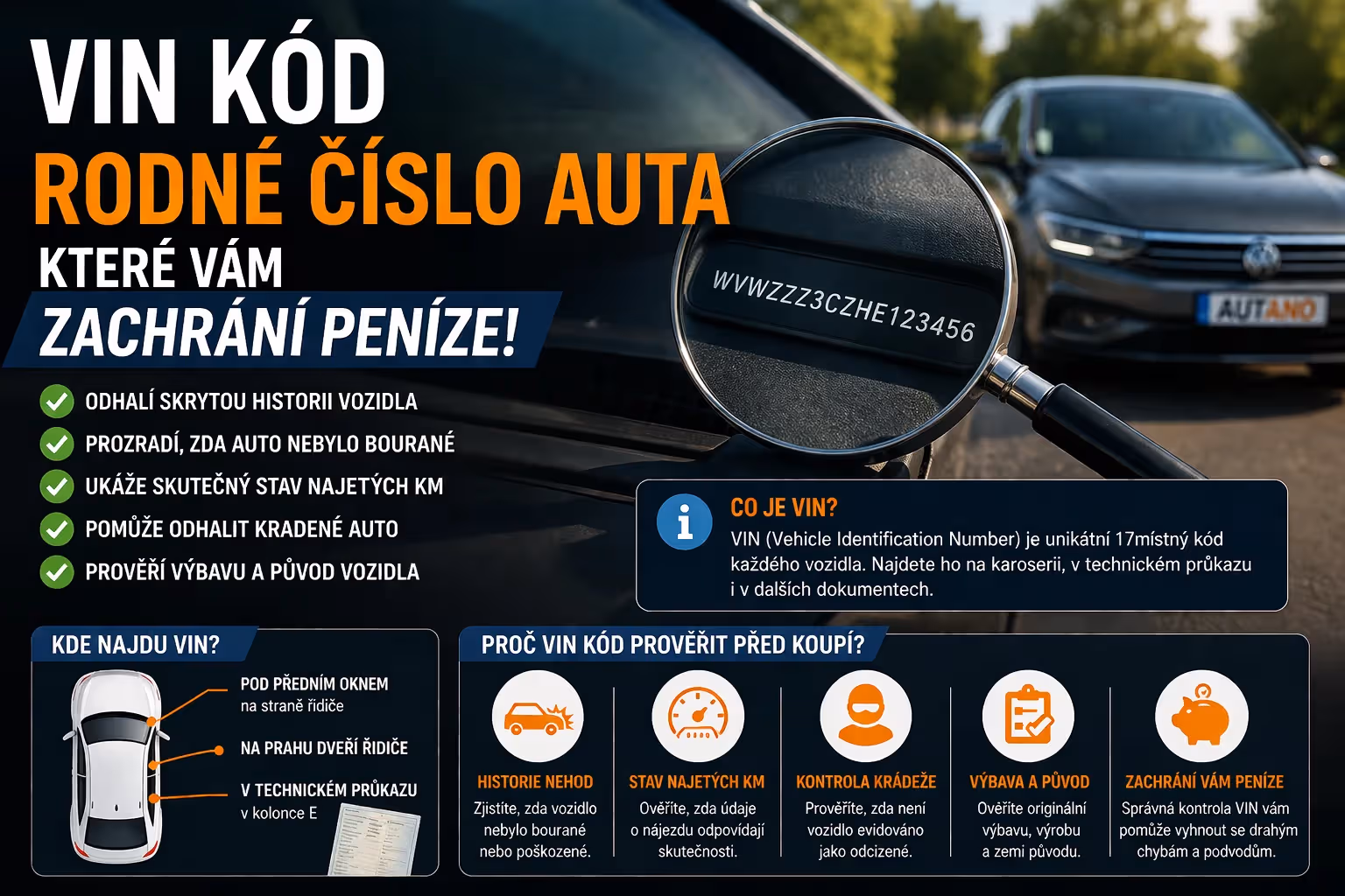 VIN kód: Rodné číslo auta, které vám zachrání peníze