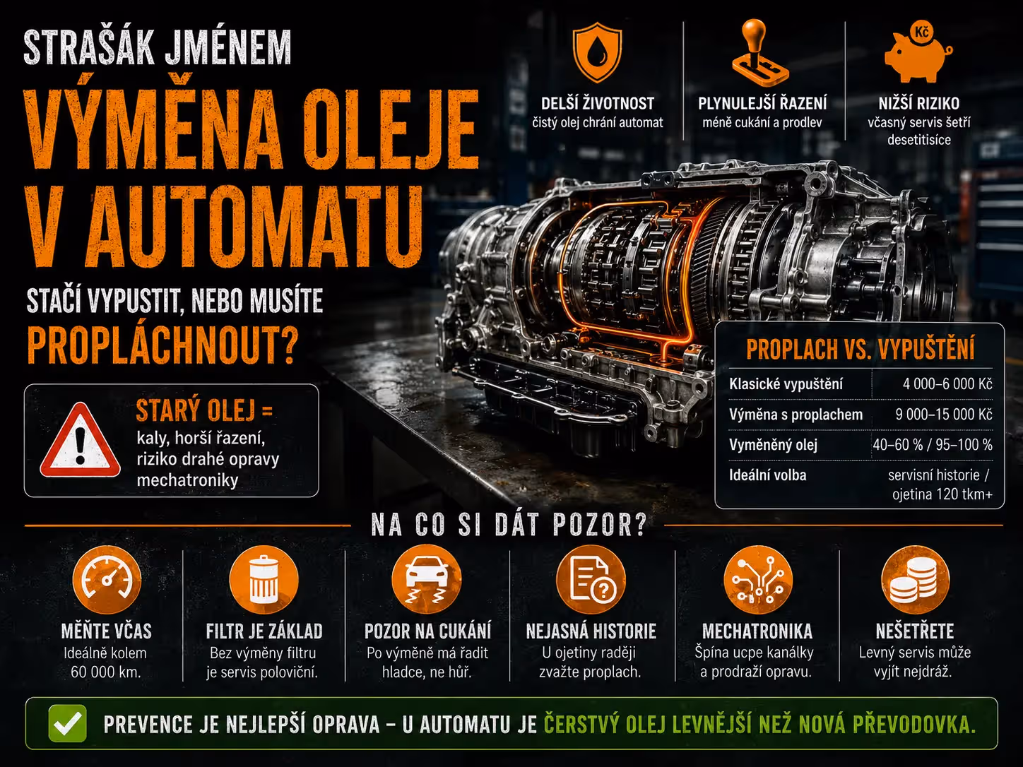 Finance: Výměna oleje v automatu: Proplach, nebo vypuštění?