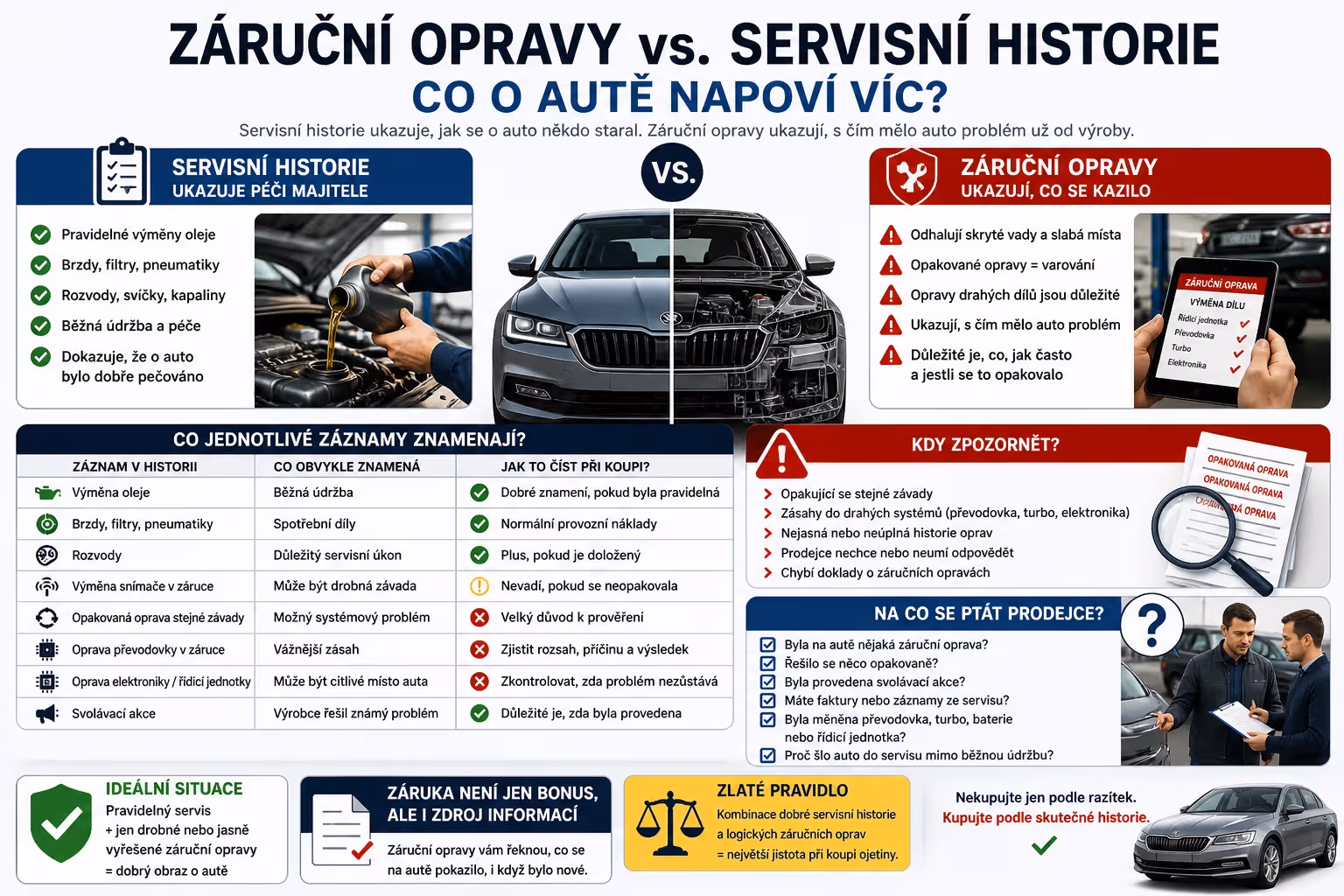 Autobazar: Záruční opravy vs. servisní historie: co o ojetině prozradí víc