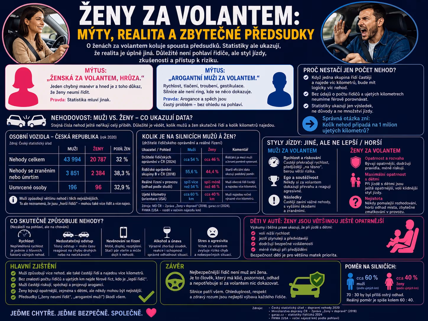 Ženy za volantem: mýty, realita a zbytečné předsudky na silnici